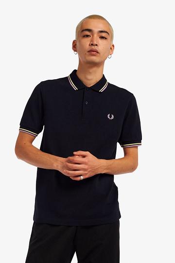 Navy Fred Perry M3600 Men's Polo Shirts | PH 1431GSOL